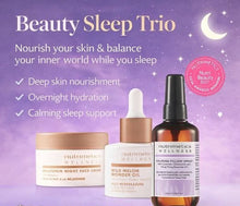 Beauty Sleep Trio with Nutrimetics products on a purple background
