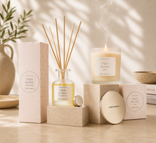 Nutrimetics Gift Boxed Palm Island Candle and Diffuser set. Perfect for gifting. Australia and New Zealand. Shop Afterpay and Paypal